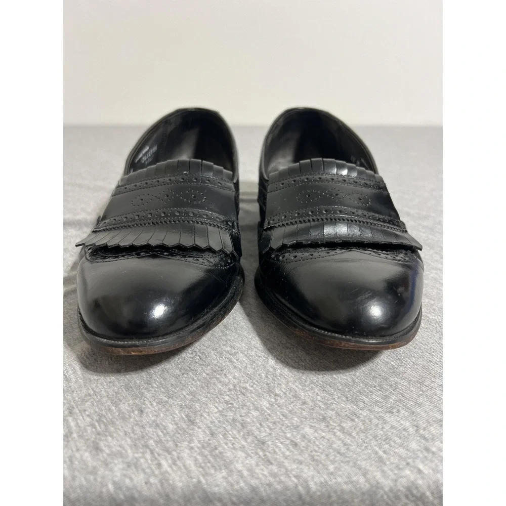 Bostonian Shoes Mens Size 11 Black Kiltie Fringe Loafers Brogue Made USA